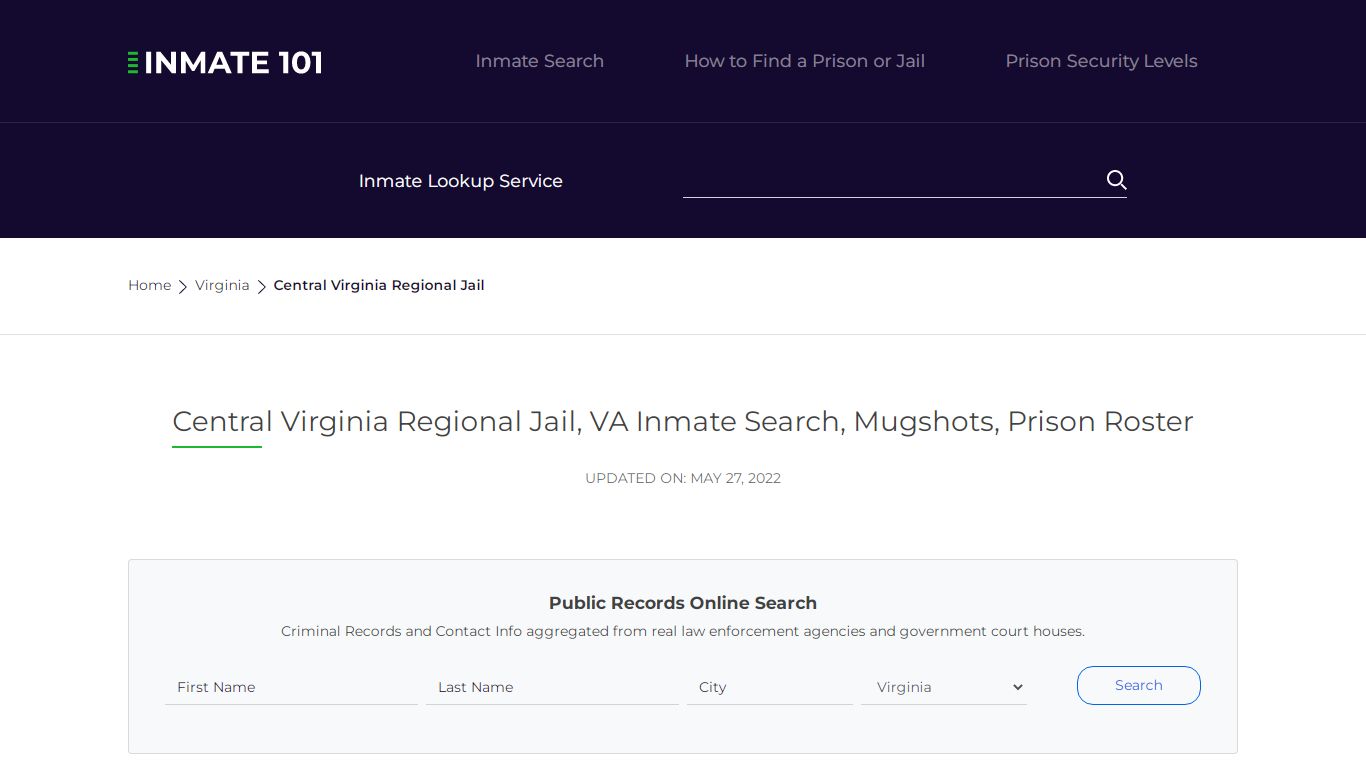 Central Virginia Regional Jail, VA Inmate Search, Mugshots ...